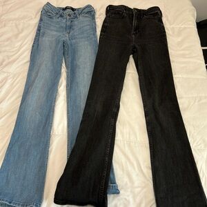 Hollister bundle bootcut jeans black and blue